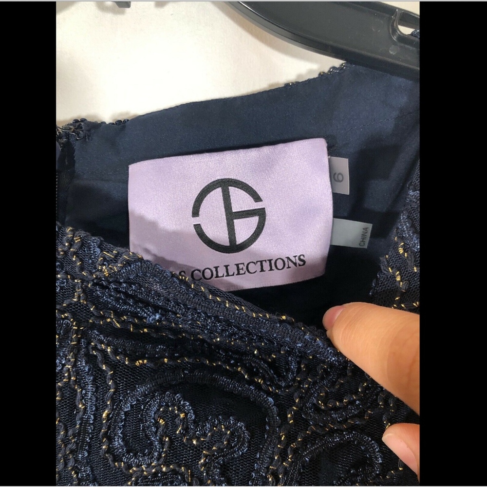 New Js Collections Metallic Soutache Evening Gown - image 5